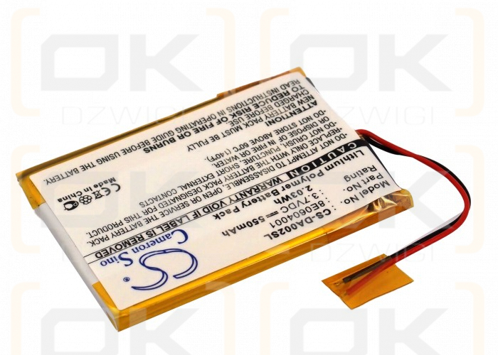 Creative DVP-FL0007 / 8E0604001 550 mAh Li-Polymer 3.7 V (Cameron Sino)