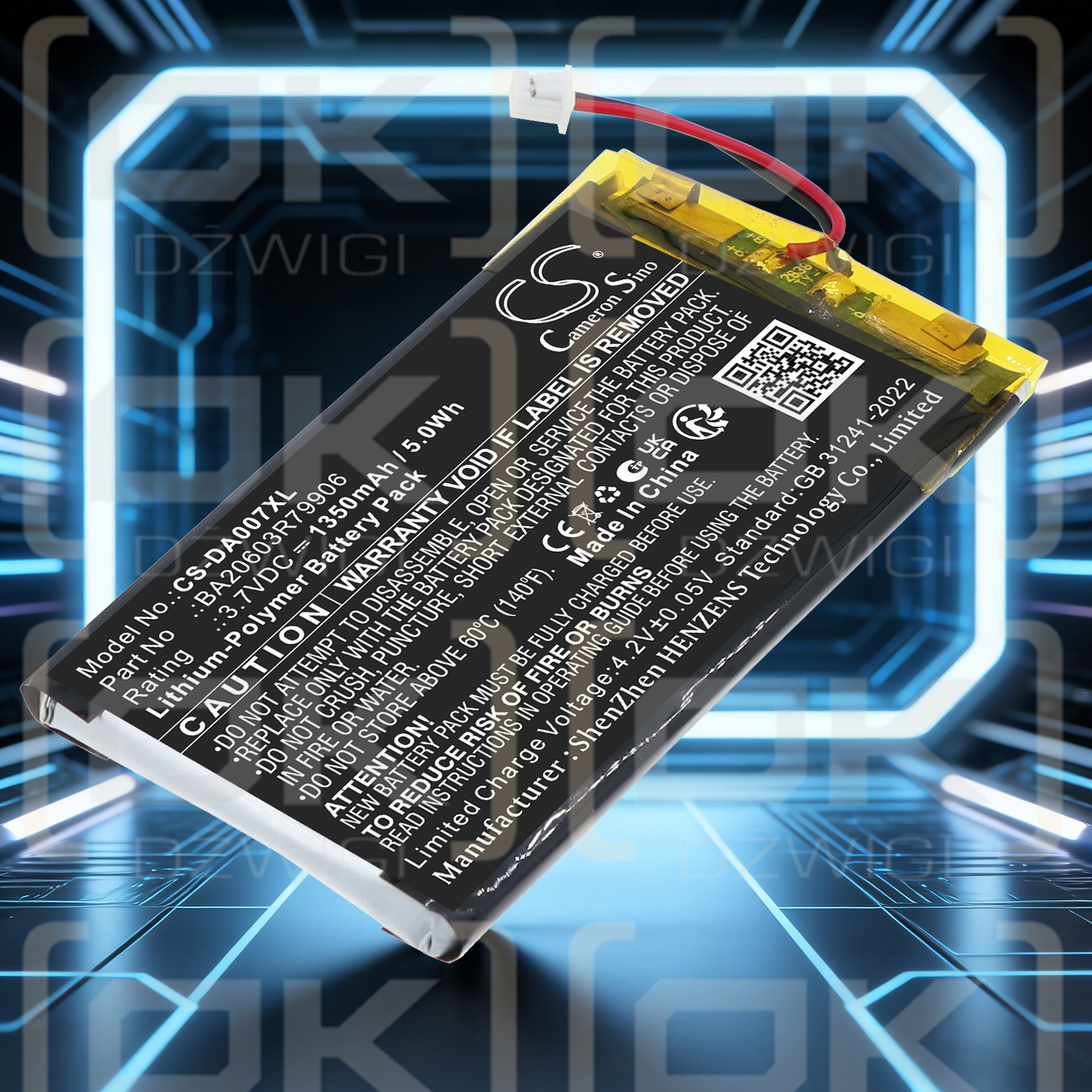 Creative Zen Neeon DAP-MD0005 / BA20603R79906 1350 mAh Li-Polymer 3.7 V (Cameron Sino)