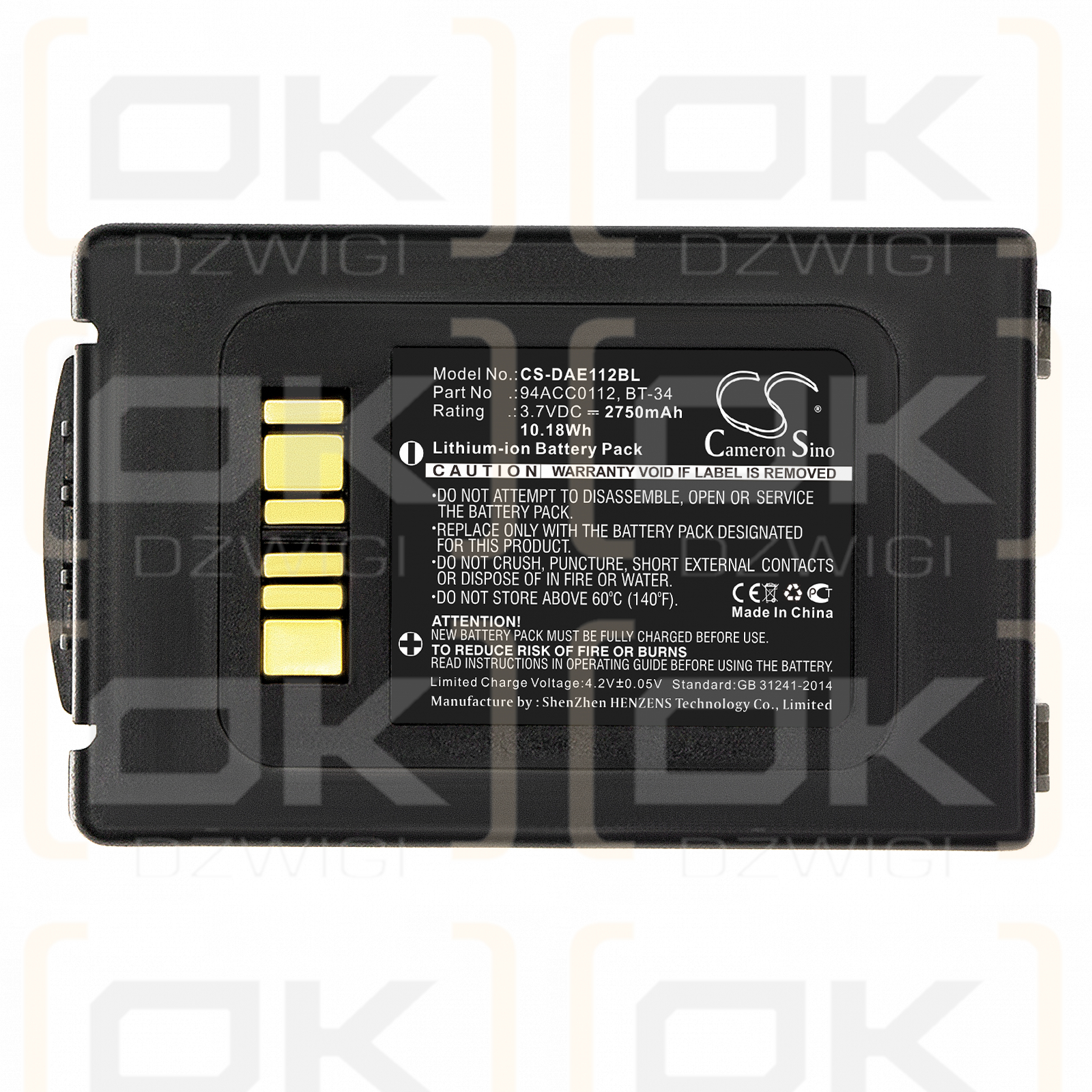 Datalogic ELF / 94ACC0112 2750mAh Li-ion 3.7V (Cameron Sino)