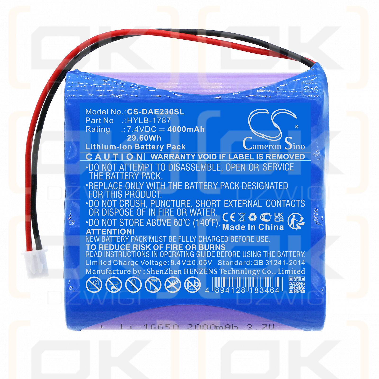 Deli AE2300H / HYLB-1787 4000 mAh Li-Ion 7,4 V (Cameron Sino)