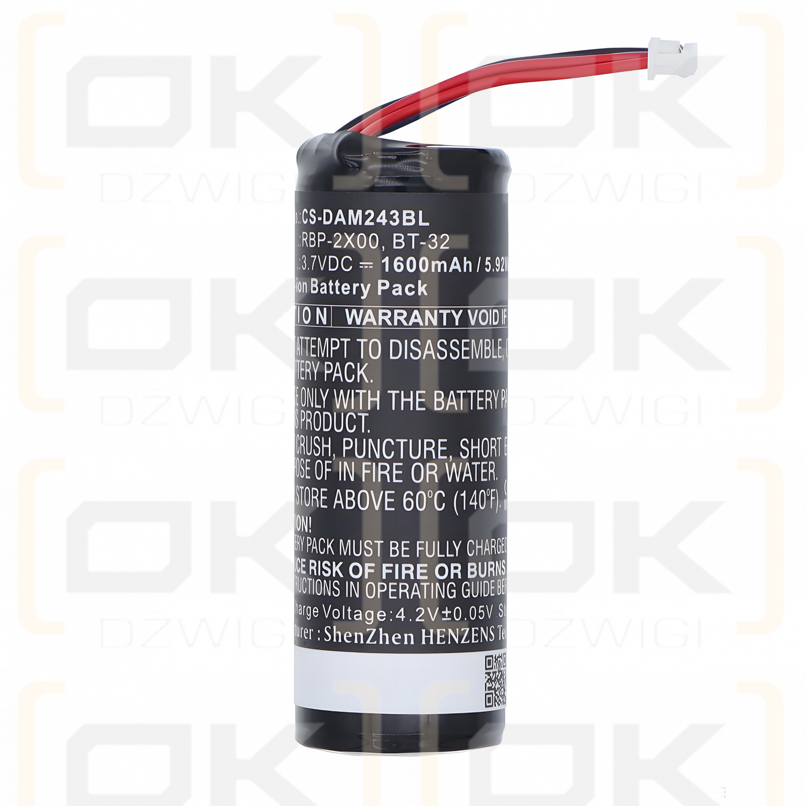Datalogic QuickScan QBT2131 / RBP-2X00 1600 mAh Li-Ion 3,7 V (Cameron Sino)