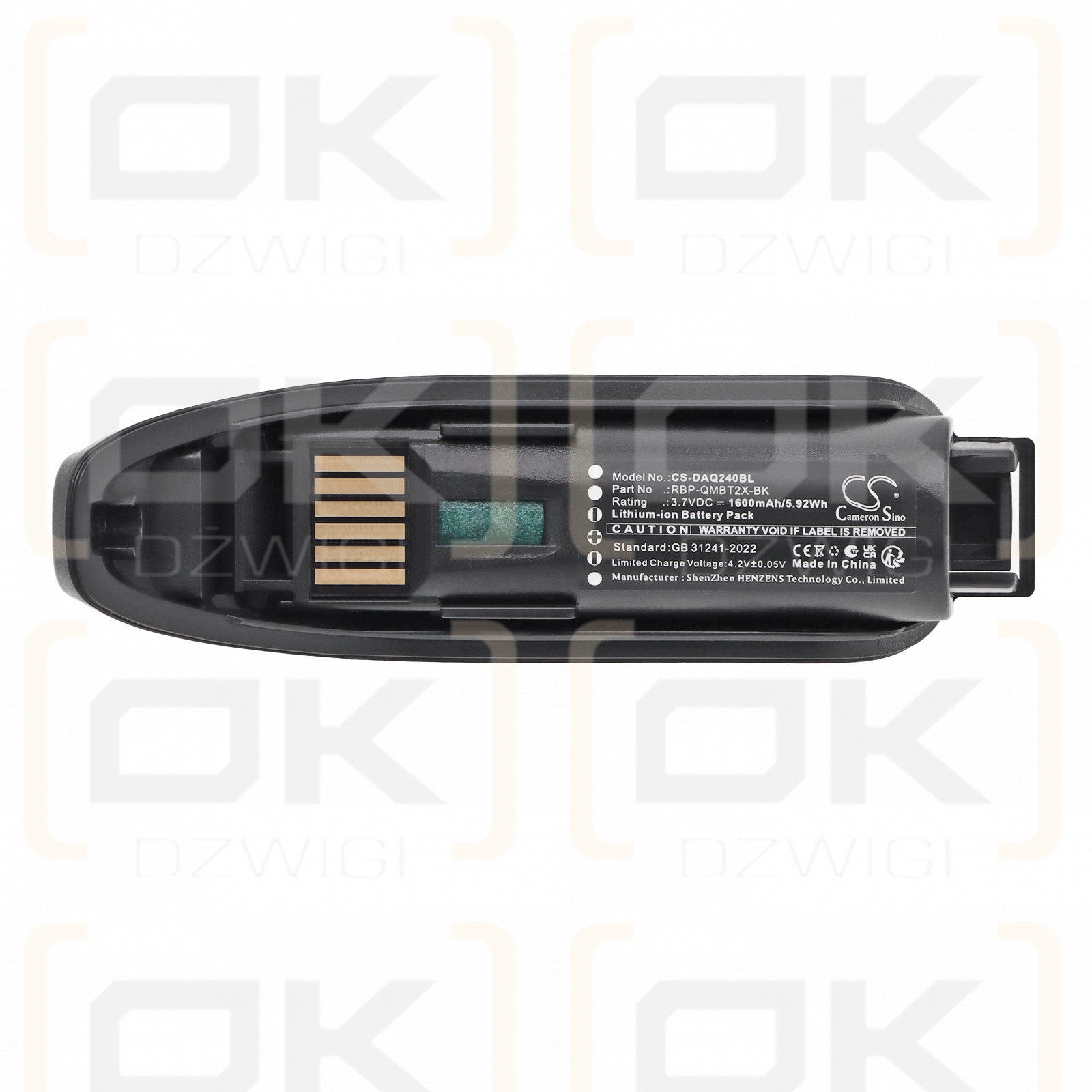 Bateria zamienna do Datalogic QuickScan QBT2430 / RBP-QMBT2X-BK 1600 mAh Li-ion 3.7 V (Cameron Sino)