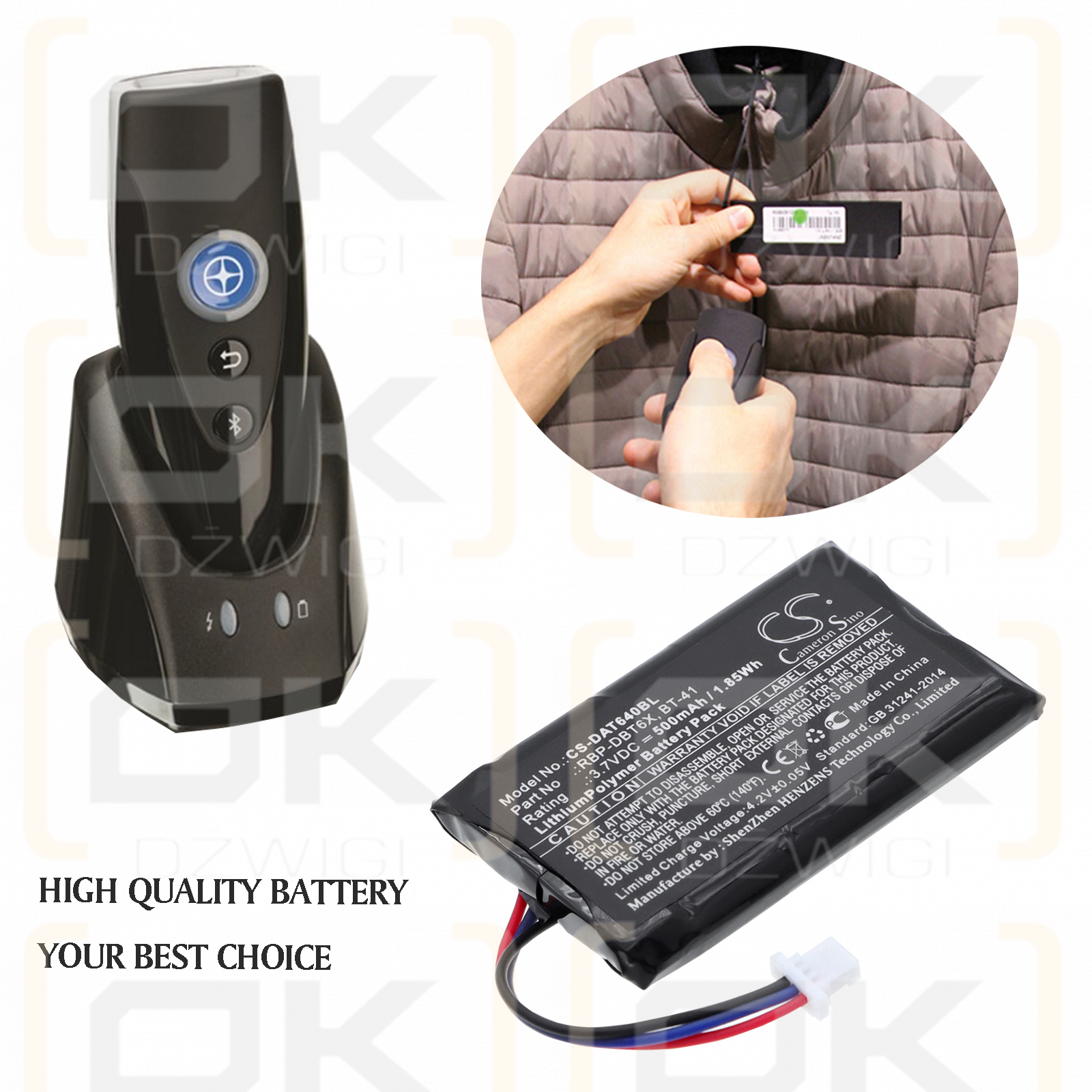 Datalogic RBP-6400 / RBP-DBT6X 500 mAh Li-Polymer 3,7 V (Cameron Sino)