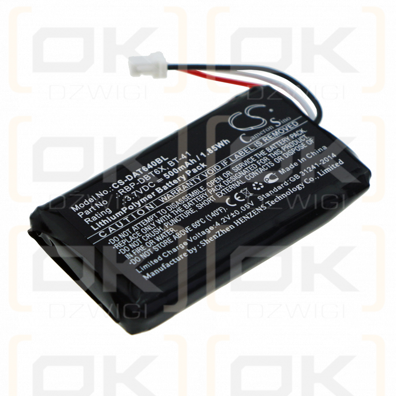 Datalogic RBP-6400 / RBP-DBT6X 500mAh Li-Polymer 3.7V (Cameron Sino)