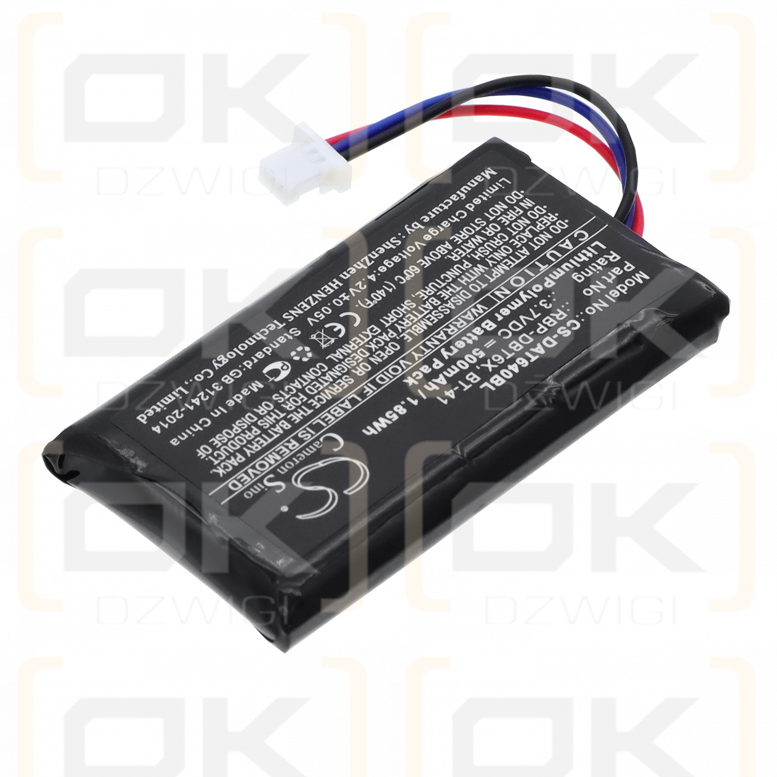 Datalogic RBP-6400 / RBP-DBT6X 500 mAh Li-Polymer 3,7 V (Cameron Sino)