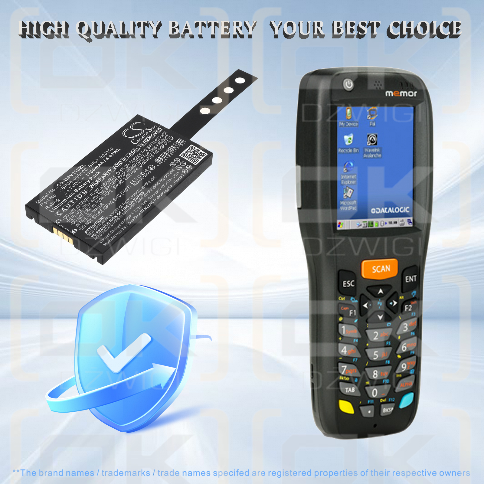 Datalogic Memor X3 / BP08-00011A 1100 mAh Li-ion 3,7 V (Cameron Sino)