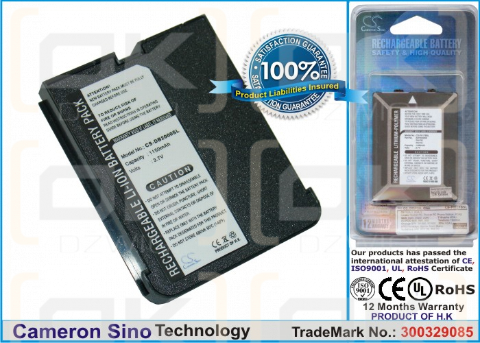 Batería de repuesto para NEC DB1000 / MRD-BAT-0017-01, 1150 mAh, iones de litio, 3,7 V (Cameron Sino)