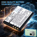 Batería de repuesto para Toshiba Camileo SX500 / PX1686U, 740 mAh, iones de litio, 3,7 V (Cameron Sino)