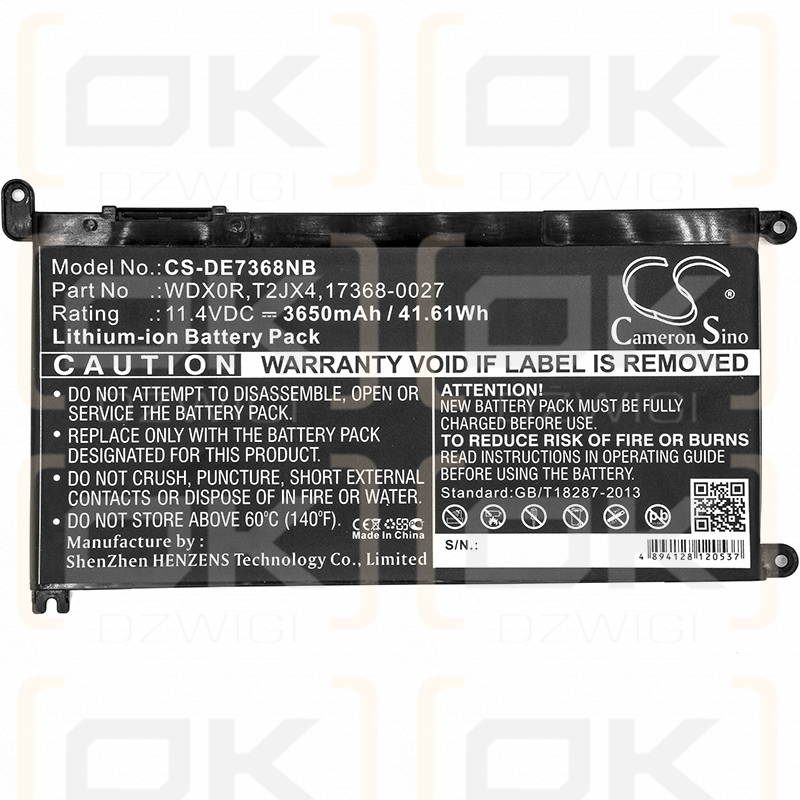 DELL Vostro 15-5581 / WDX0R 3650mAh Li-ion 11.4V (Cameron Sino)