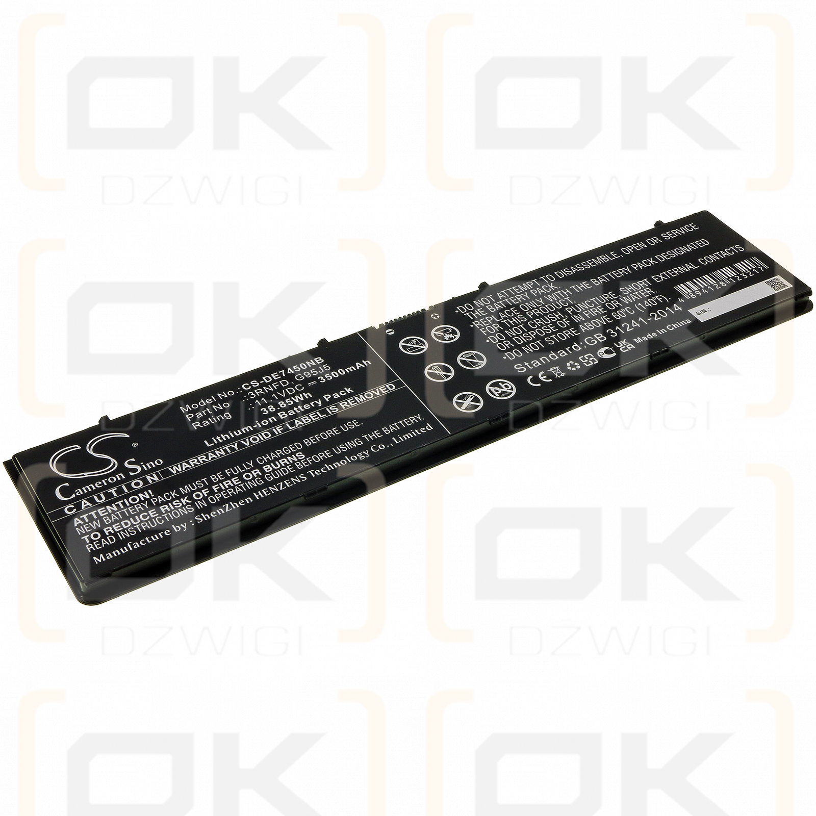 DELL Latitude E7440 Touch / 3RNFD 3500mAh Li-ion 11.1V (Cameron Sino)