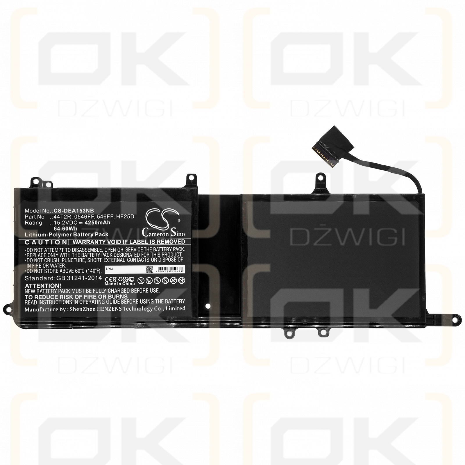 DELL ALW15C-D3508S / 0546FF 4250mAh Li-polímero 15.2V (Cameron Sino)