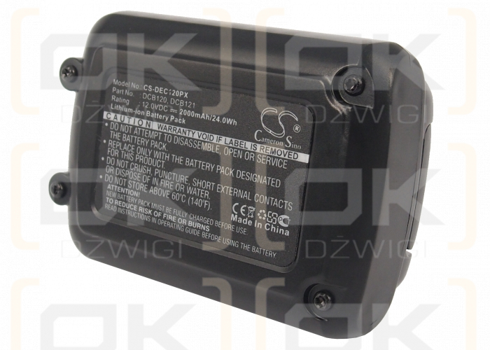 DeWalt XR Li-Ion 18 V / DCB120 2000 mAh Li-Ion 12,0 V (Cameron Sino)