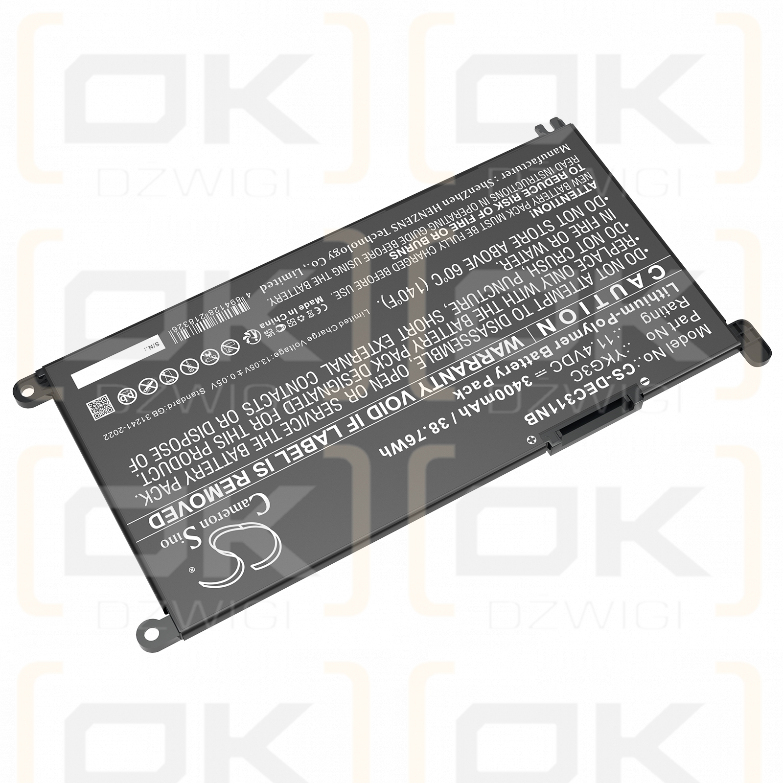 DELL Chromebook 3110 2-in-1 / 0YKG3C 3400 mAh Li-Polymer 11,4 V (Cameron Sino)