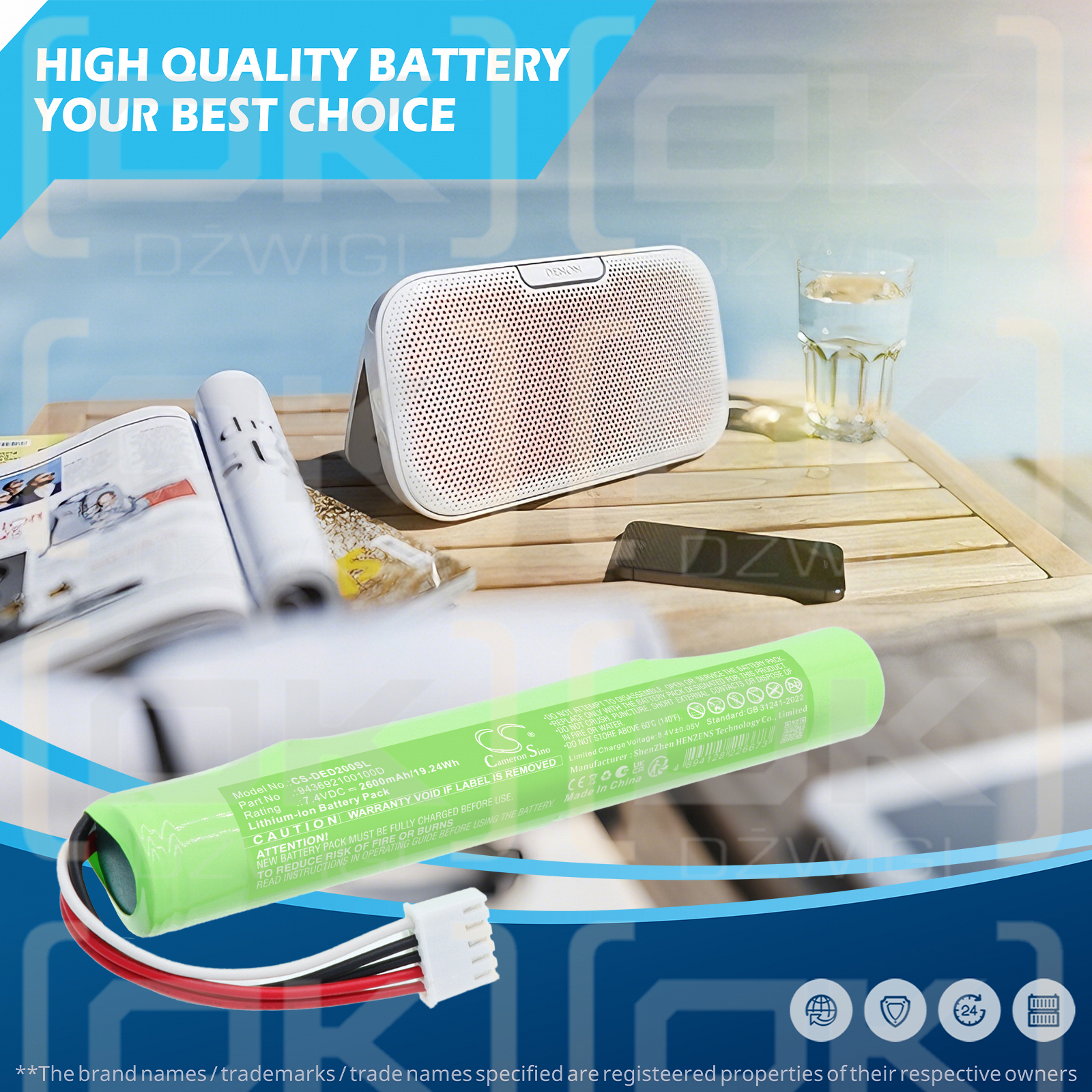 Denon Envaya DSB-200 / CABICR18650-2400 2600 mAh Li-Ion 7,4 V (Cameron Sino)