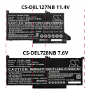 DELL Latitude 12 700/451-BBZL 3650 мАч литий-ионный 11,4 В (Cameron Sino)