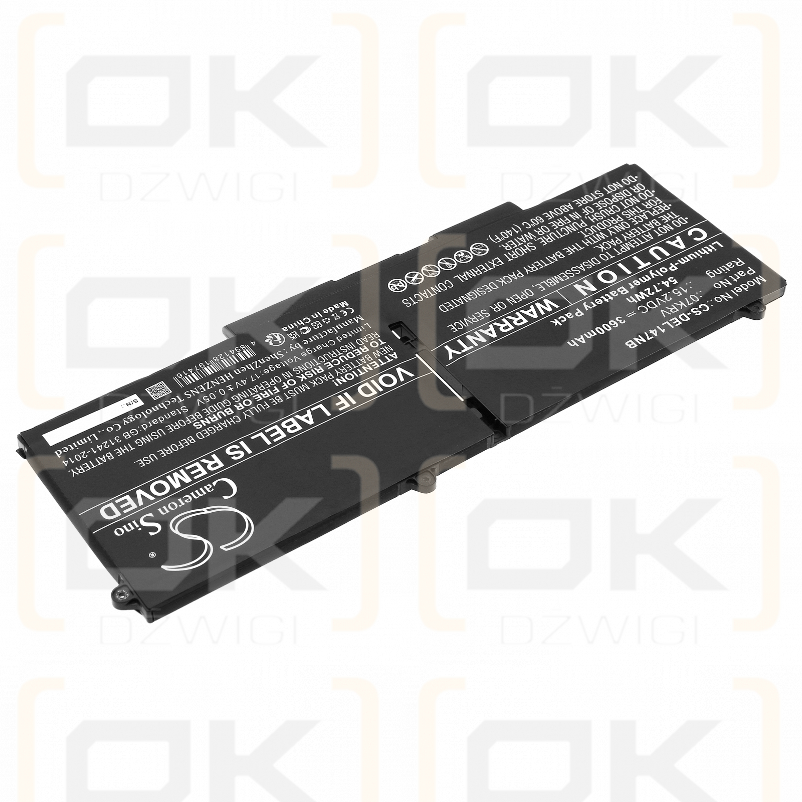 DELL Latitude 14 7430 3W64P / 07KRV 3600 mAh Li-Polymer 15,2 V (Cameron Sino)