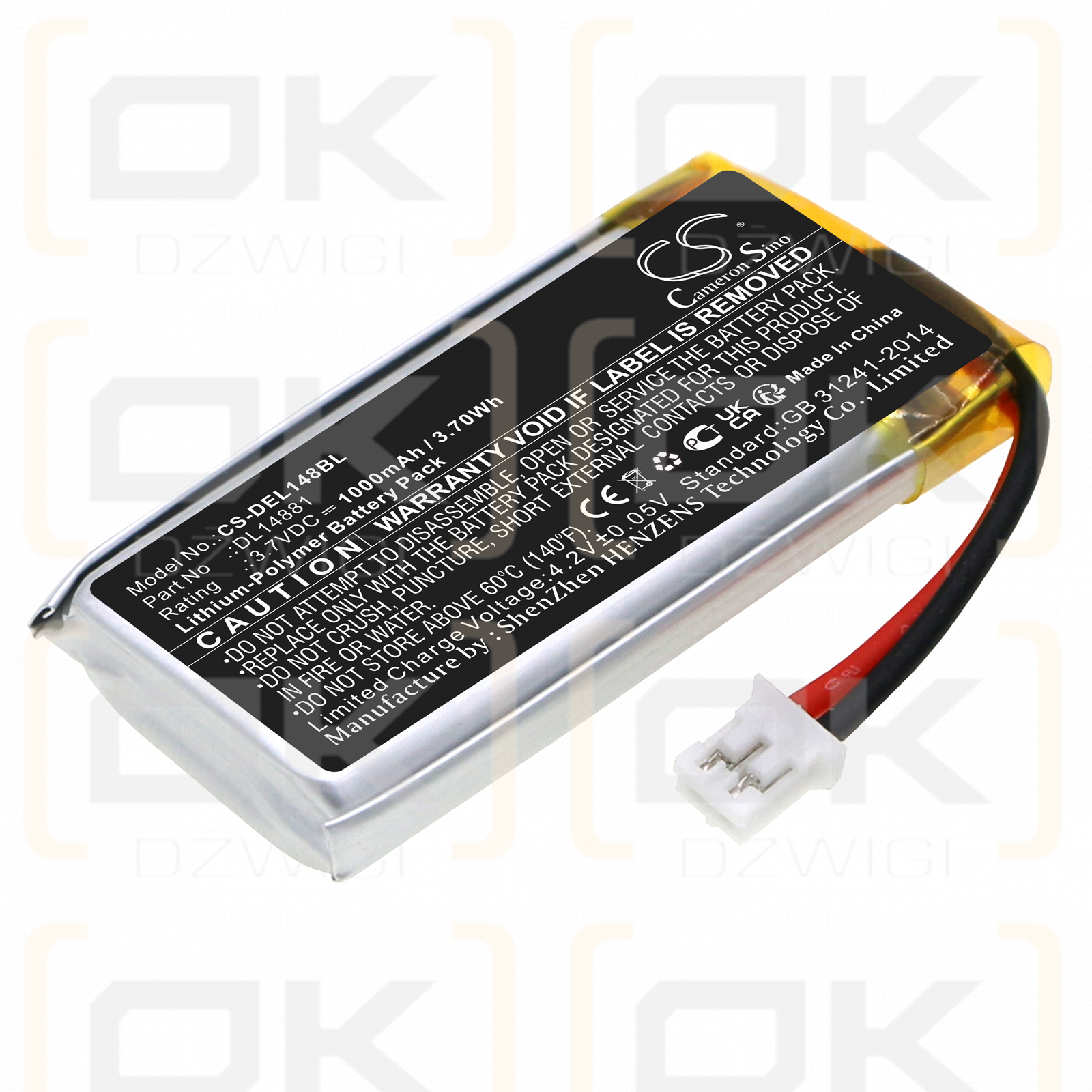 DELI / DL14881 1000mAh Li-Polymer 3.7V (Cameron Sino)