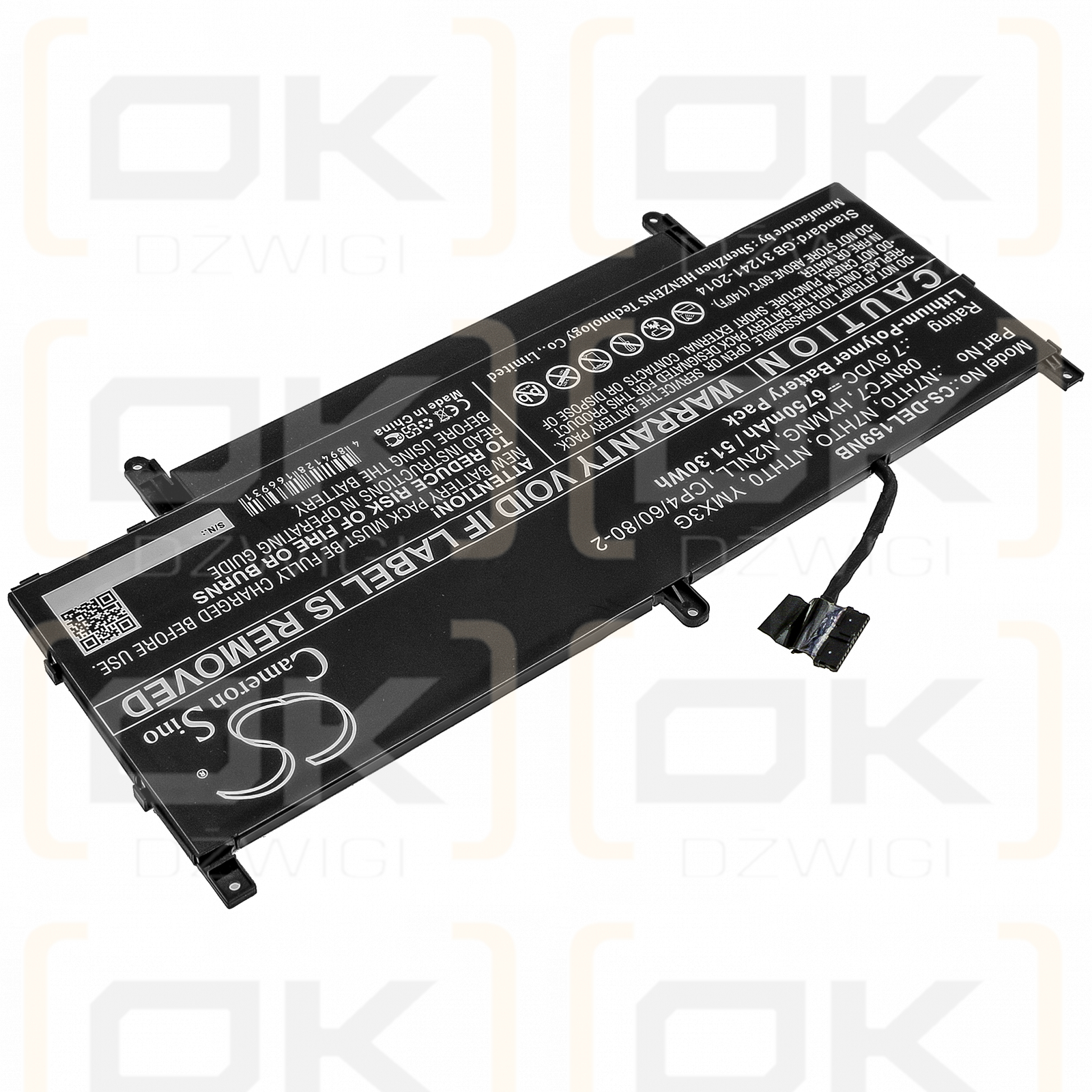 DELL Latitude 15 9520 W4H7T / 08NFC7 6750mAh Li-Polímero 7.6V (Cameron Sino)