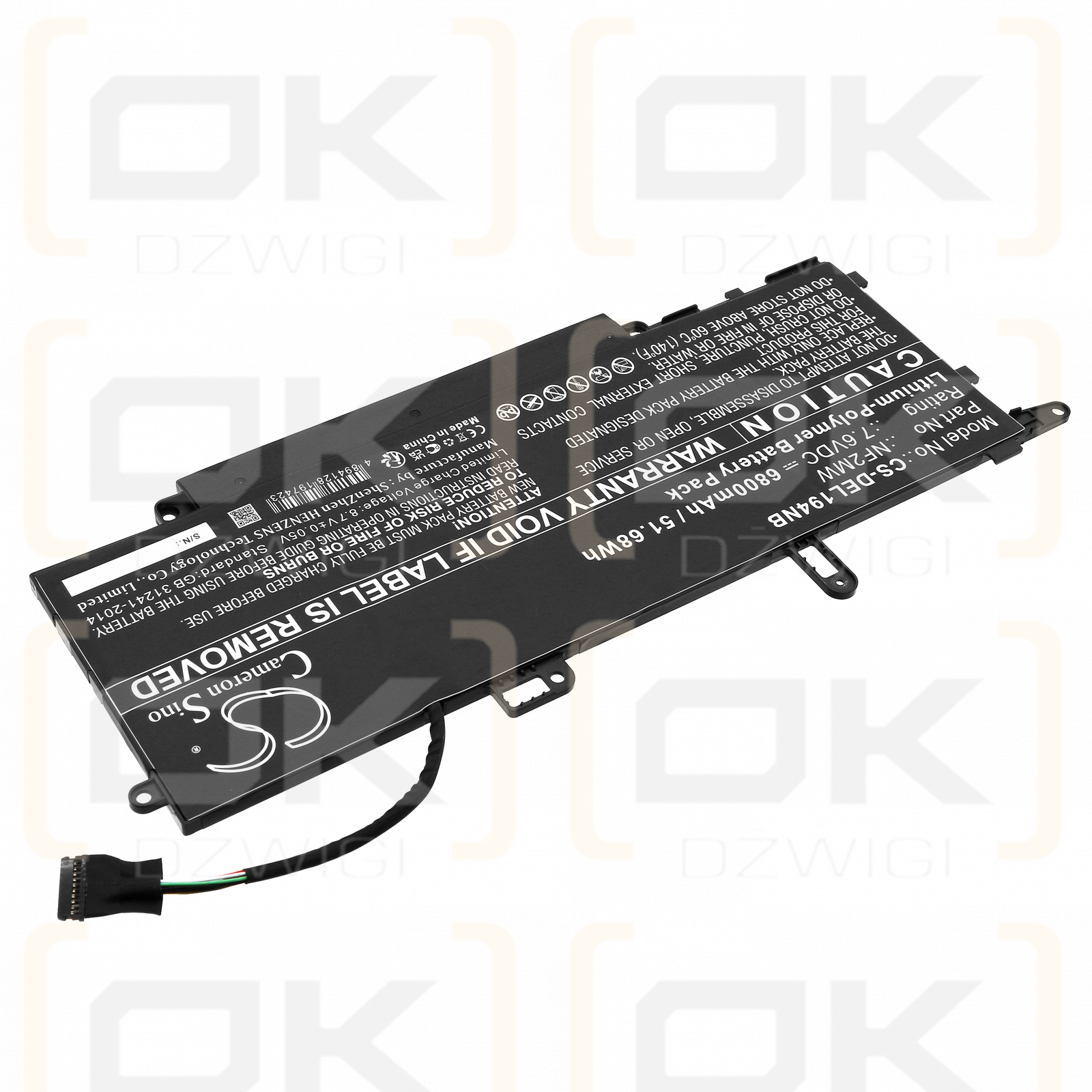 DELL Latitude 7270 / 02K0CK 6800mAh Li-polímero 7.6V (Cameron Sino)