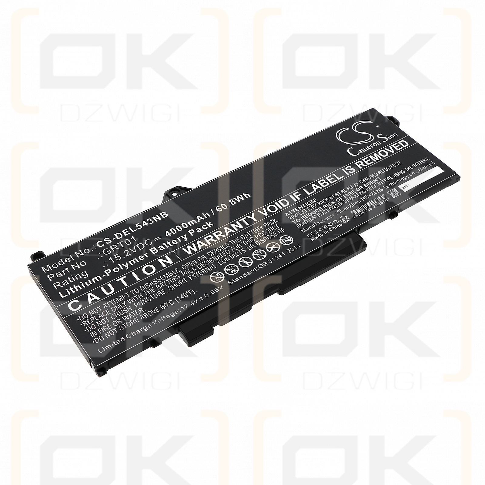 DELL Precision 3571 / GRT01 4000mAh Li-Polymer 15.2V (Cameron Sino)