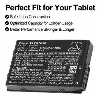 Bateria zamienna do DELL Latitude 7230 Rugged Extreme / 0JM6CX 4400 mAh Li-ion 7.6 V (Cameron Sino)