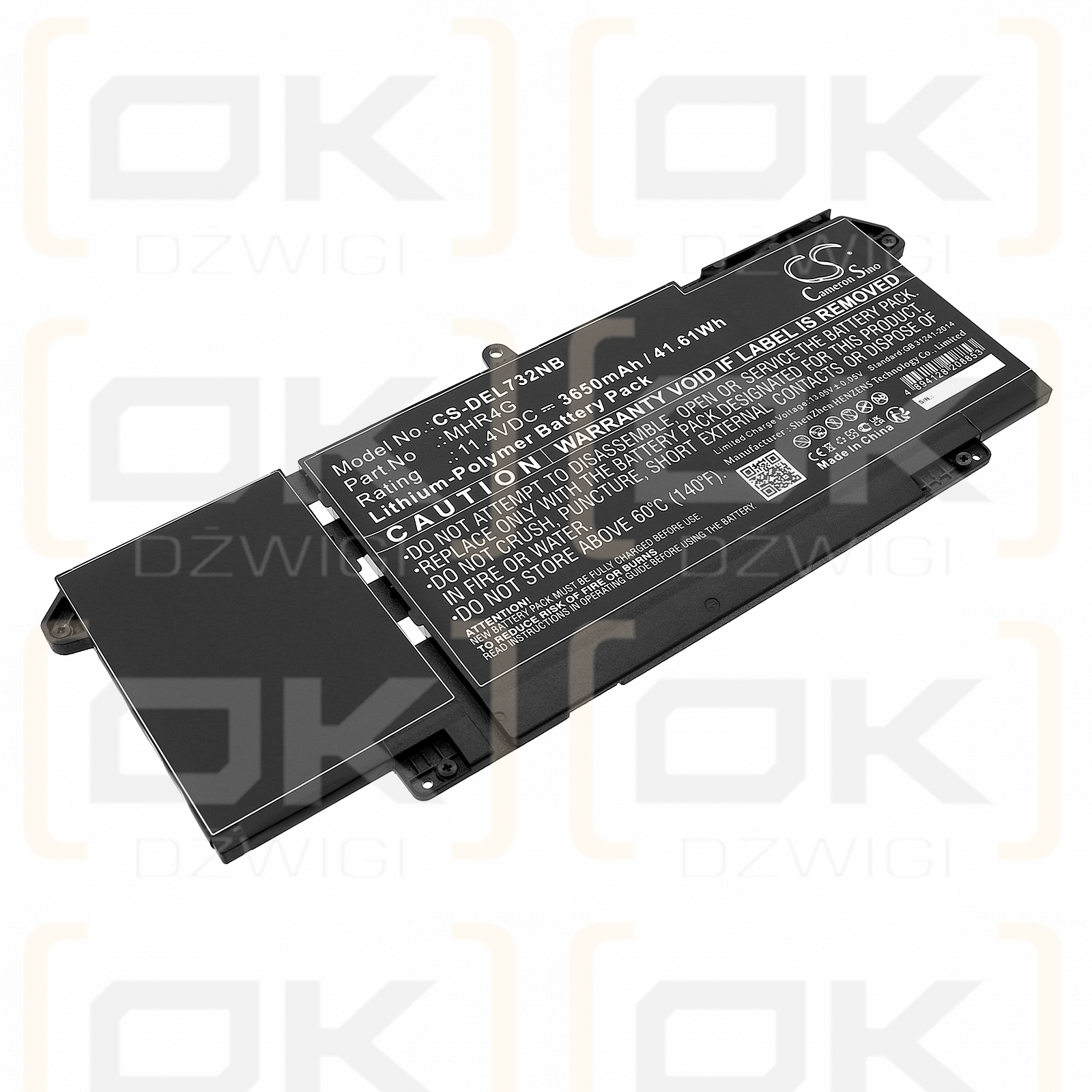 DELL Latitude 7320 6Y9H8 / MHR4G 3650mAh Li-polímero 11.4V (Cameron Sino)