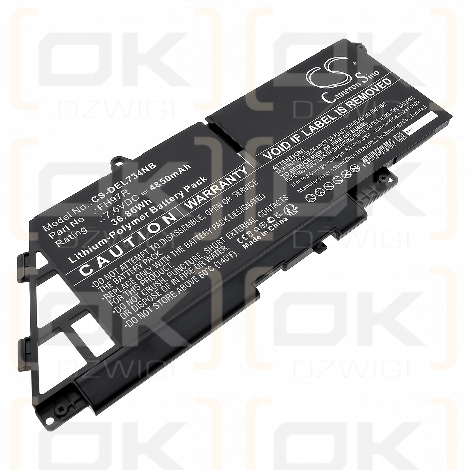 DELL Latitude 7650 / 599M7 4850 mAh Li-Polymer 7,6 V (Cameron Sino)