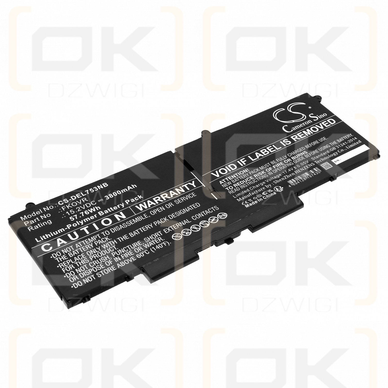 DELL Latitude 7330 / 8H6WD 3800 mAh Li-Polymer 15,2 V (Cameron Sino)