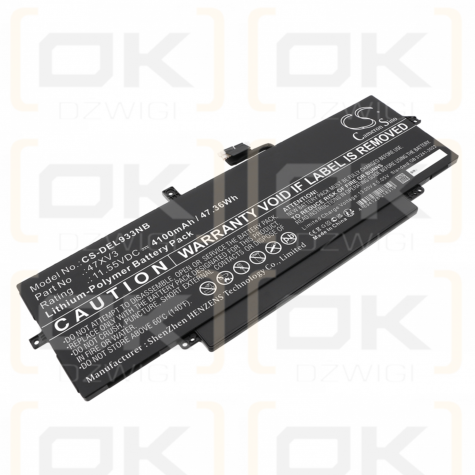 DELL Latitude 9330 V2KRT / 05Y3T9 4100 mAh Li-Polymer 11,55 V (Cameron Sino)