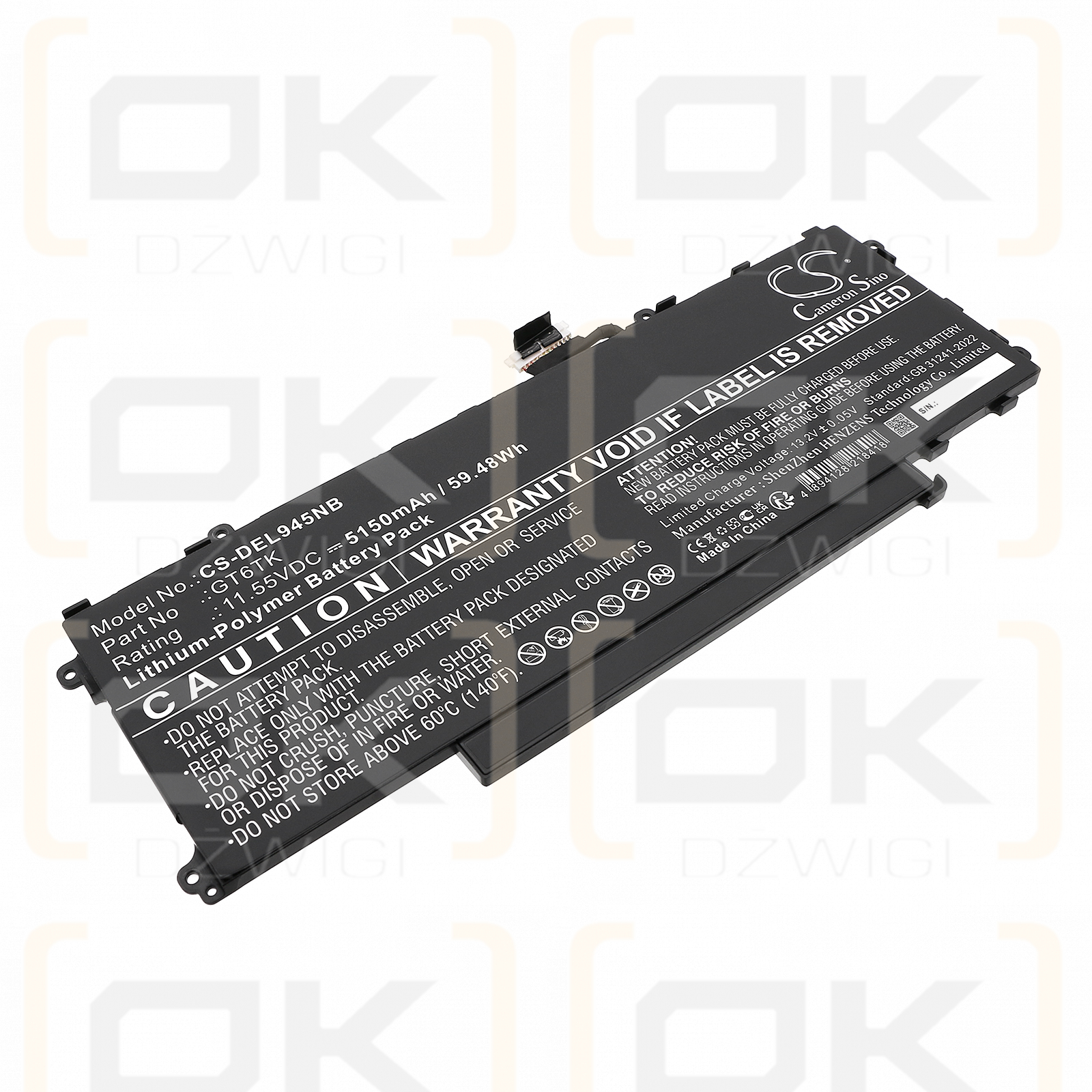 DELL Latitude 9450 2-in-1 / GT6TK 5150 mAh Li-Polymer 11,55 V (Cameron Sino)