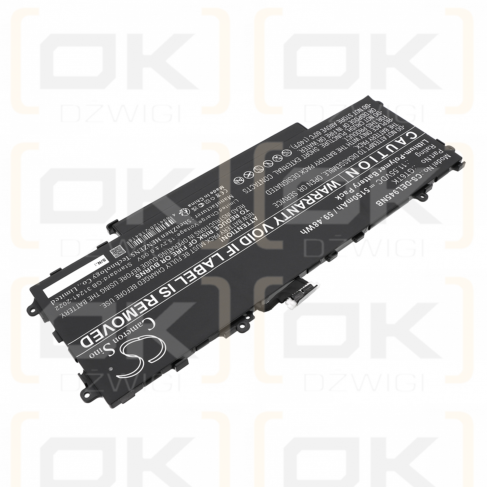 DELL Latitude 9450 2-in-1 / GT6TK 5150 mAh Li-Polymer 11,55 V (Cameron Sino)