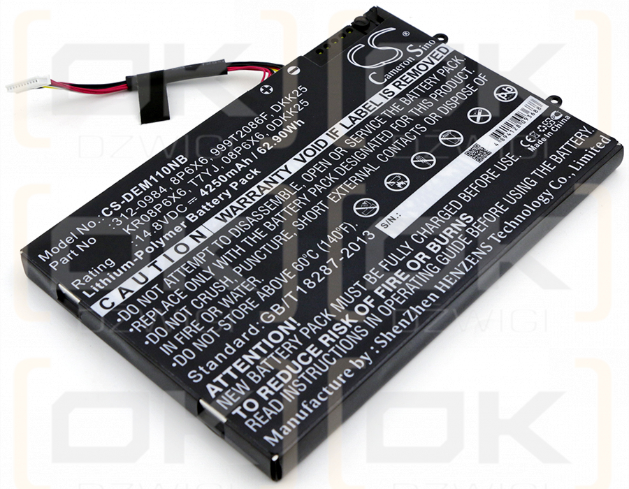 DELL Alienware P18G002 / 312-0984 4250mAh Li-Polímero 14.8V (Cameron Sino)