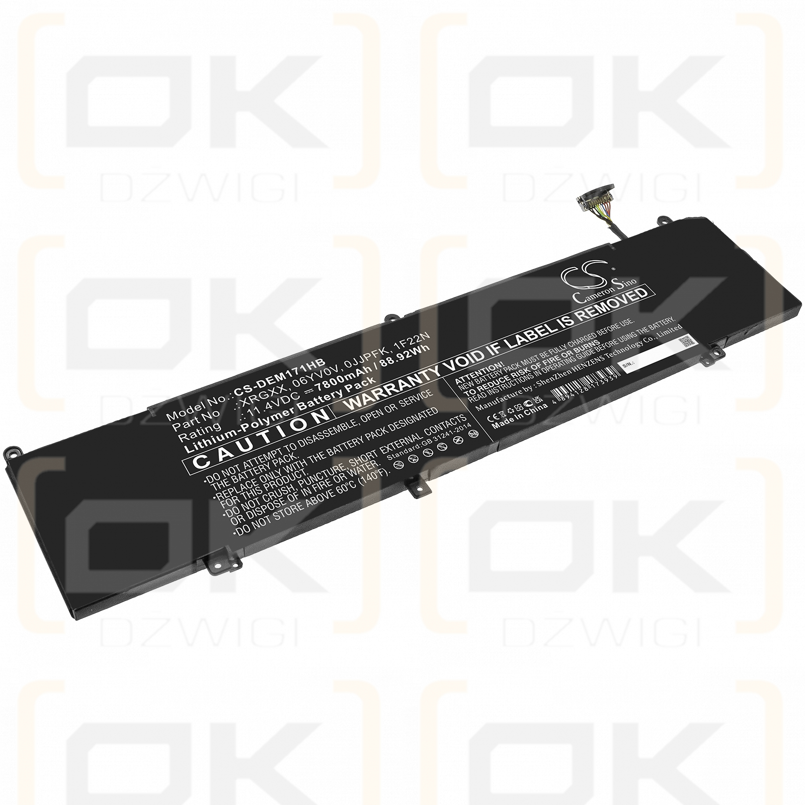 DELL ALIENWARE M17 R1 / 06YV0V 7800mAh Li-Polímero 11.4V (Cameron Sino)