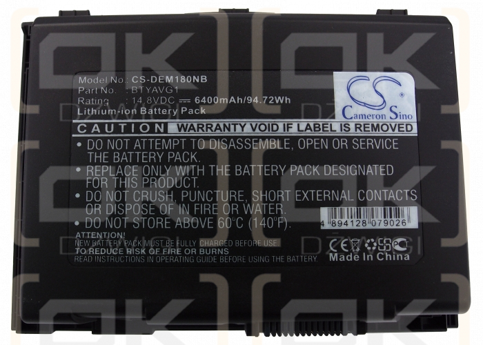Dell Alienware M18x R4 / BTYAVG1 6400 mAh Li-ion 14.8 V (Cameron Sino)