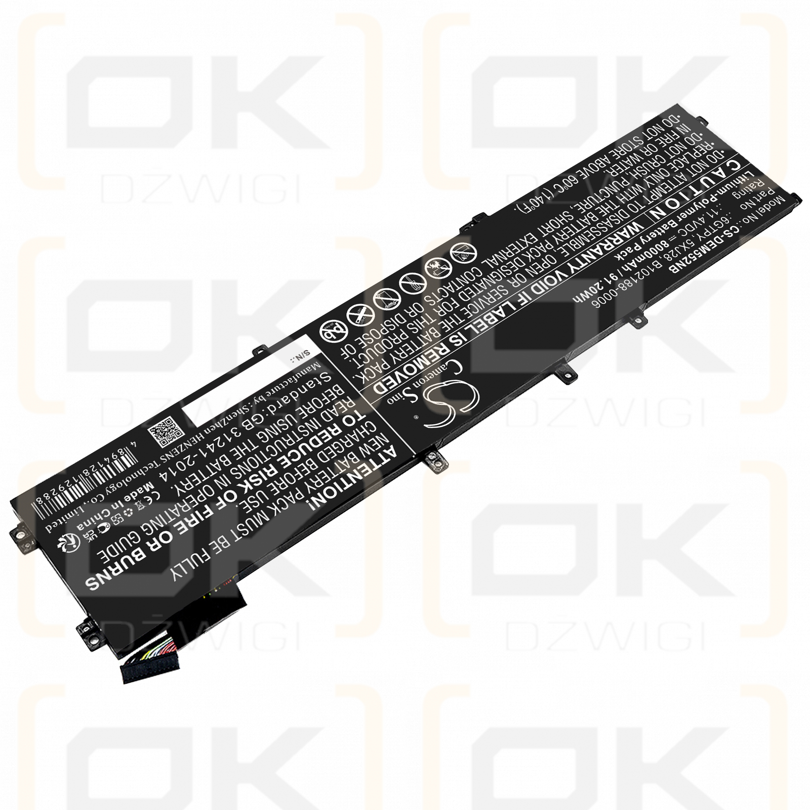 DELL Precision M5510 / 6GTPY 8000mAh Li-Polímero 11.4V (Cameron Sino)