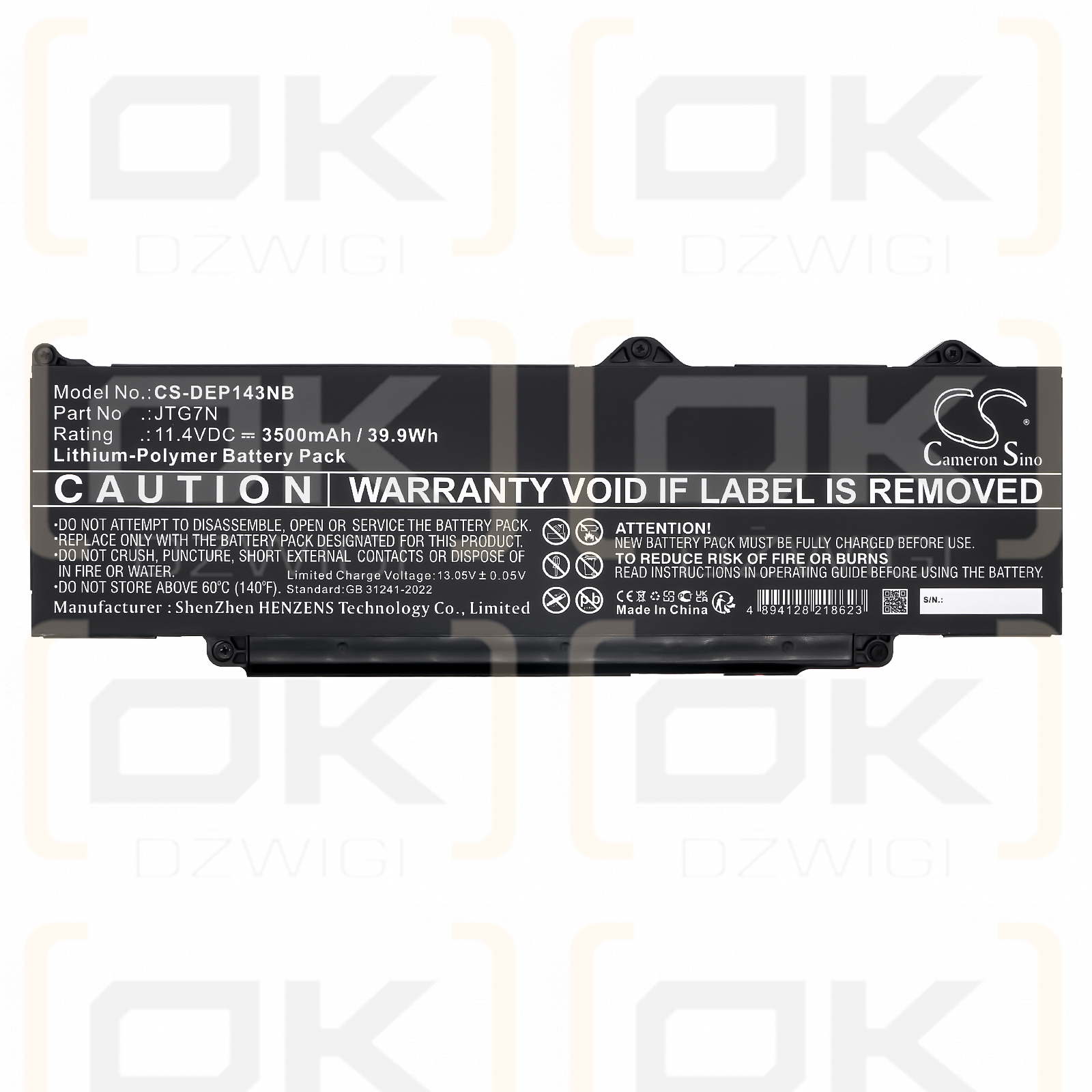 DELL Precision 15 3590 / 0JTG7N 3500 mAh Li-Polymer 11,4 V (Cameron Sino)
