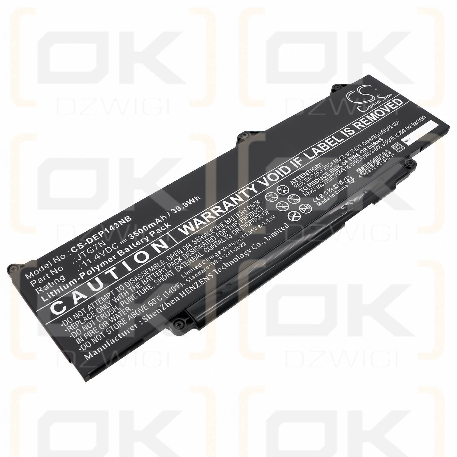 DELL Precision 15 3590 / 0JTG7N 3500 mAh Li-Polymer 11,4 V (Cameron Sino)