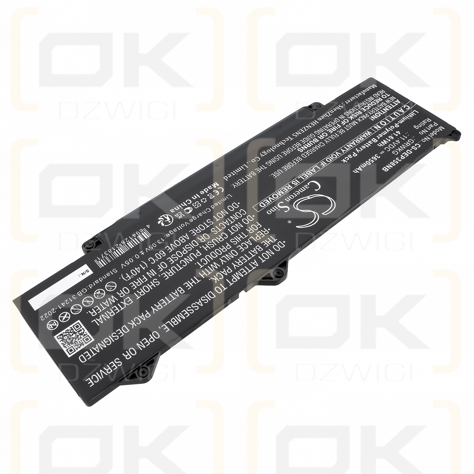 DELL Precision 15 3580 JHH2C / GRWKG 3650 mAh Li-Polymer 11,4 V (Cameron Sino)