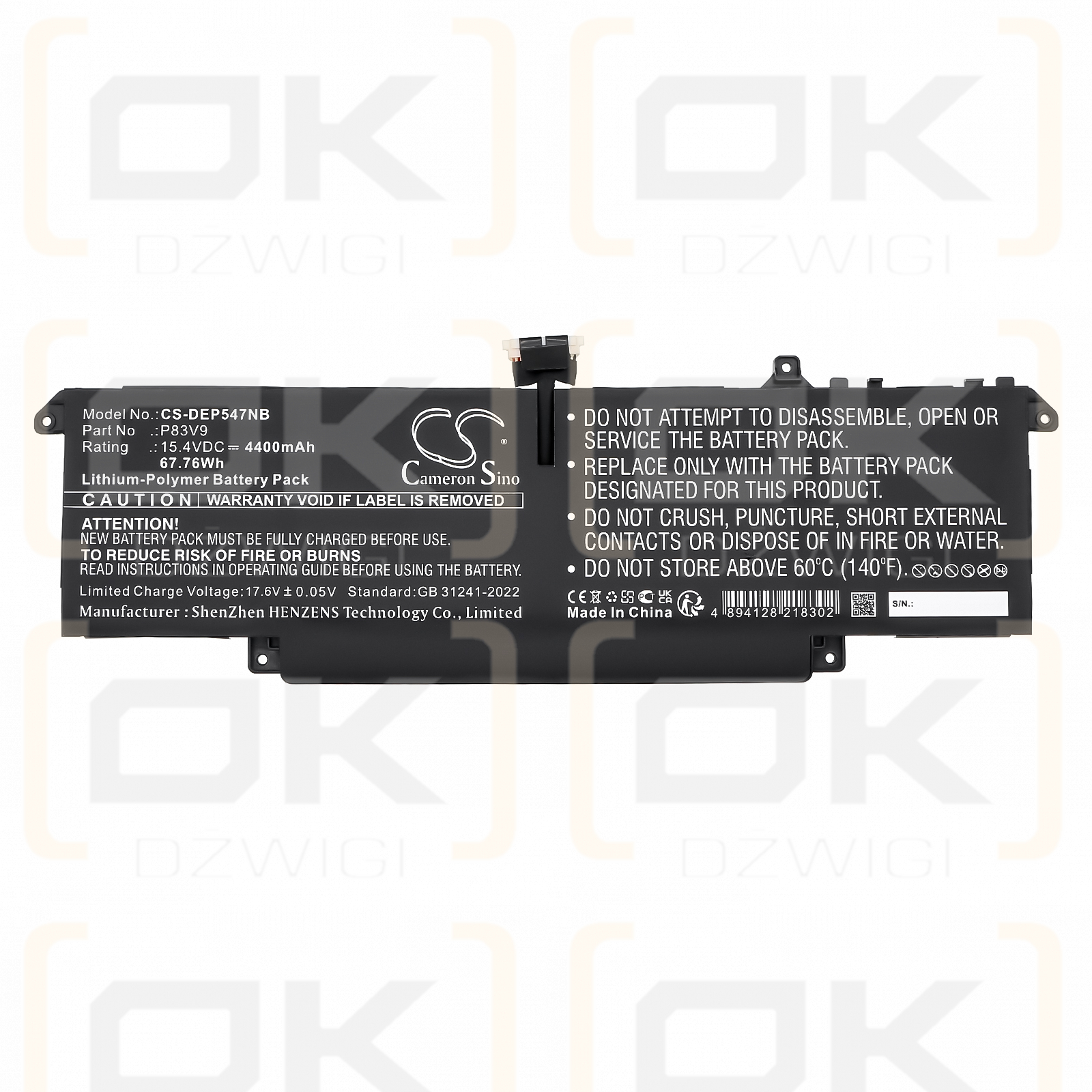 DELL Precision 5470 / CDTT2 4400 mAh Li-Polymer 15,4 V (Cameron Sino)