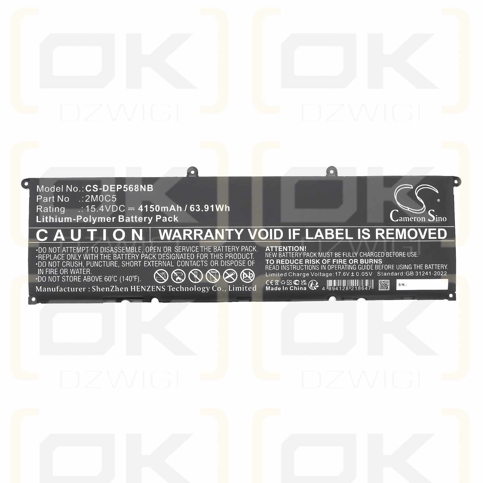 DELL Precision 5680 / 2M0C5 4150 mAh Li-Polymer 15,4 V (Cameron Sino)