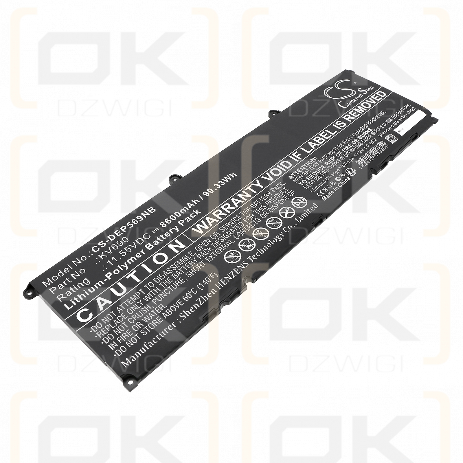 DELL Precision 5690 / 6D2HW 8600 mAh Li-Polymer 11,55 V (Cameron Sino)