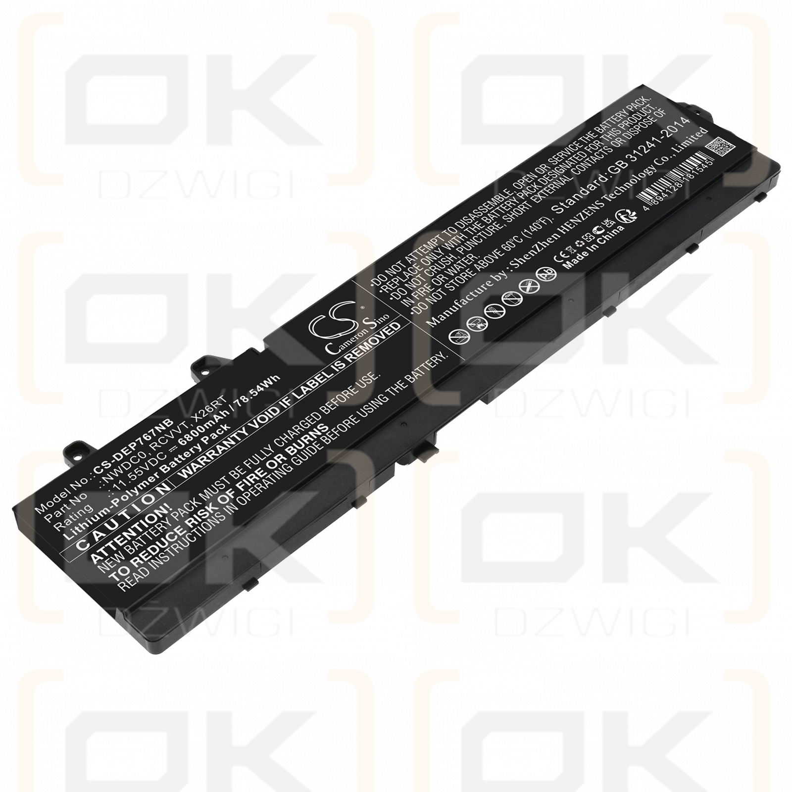 Dell Precision 7670 / NWDC0 6800 mAh Li-Polymer 11,55 V (Cameron Sino)
