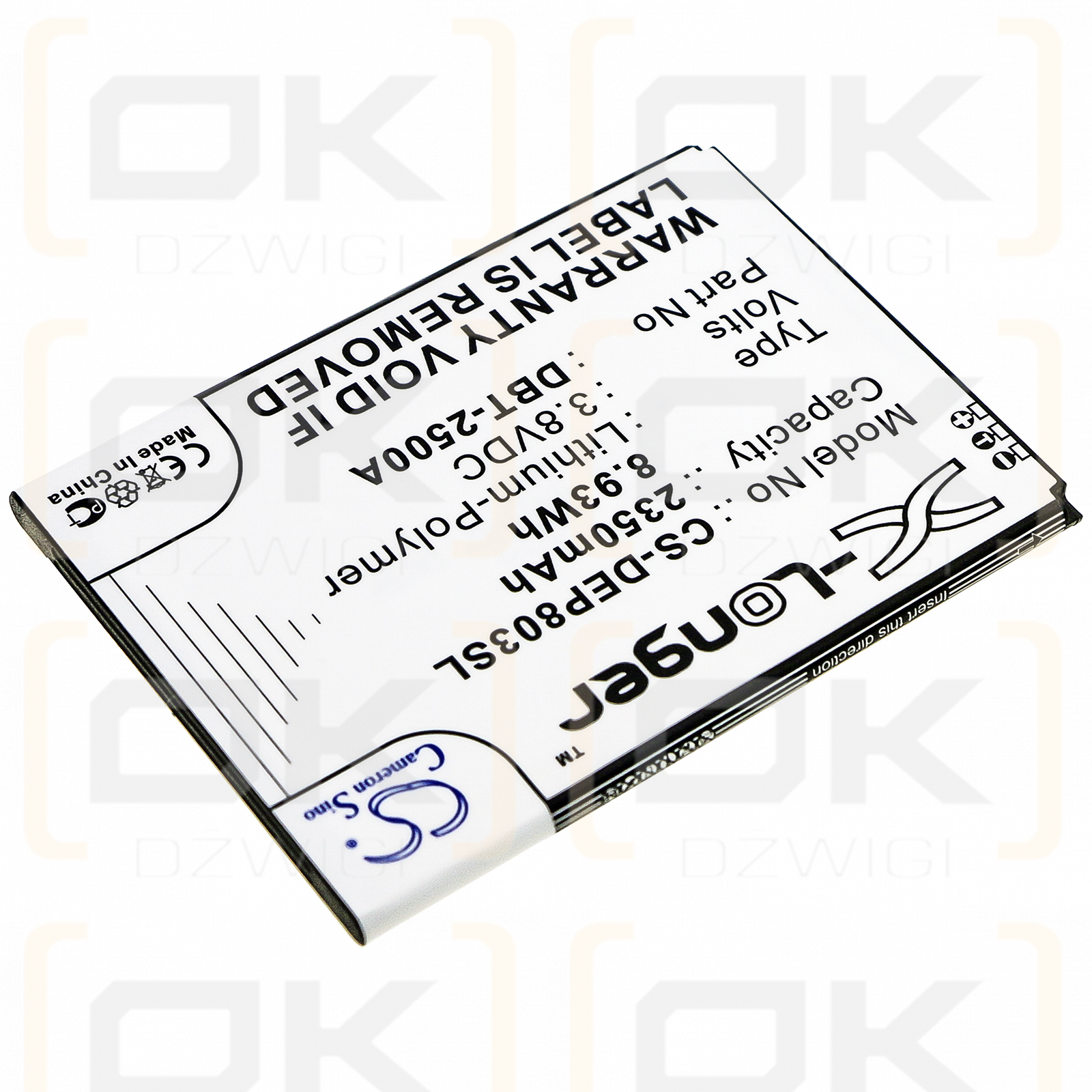 Doro DSB-0170 / DBT-2500A 2350 mAh Li-Polymer 3,8 V (Cameron Sino)