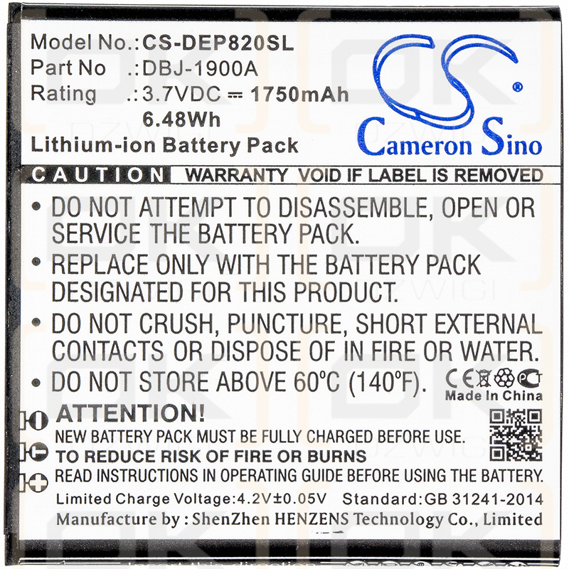 Doro Liberto 820 / DBJ-1900A 1750 mAh Li-Ion 3,7 V (Cameron Sino)