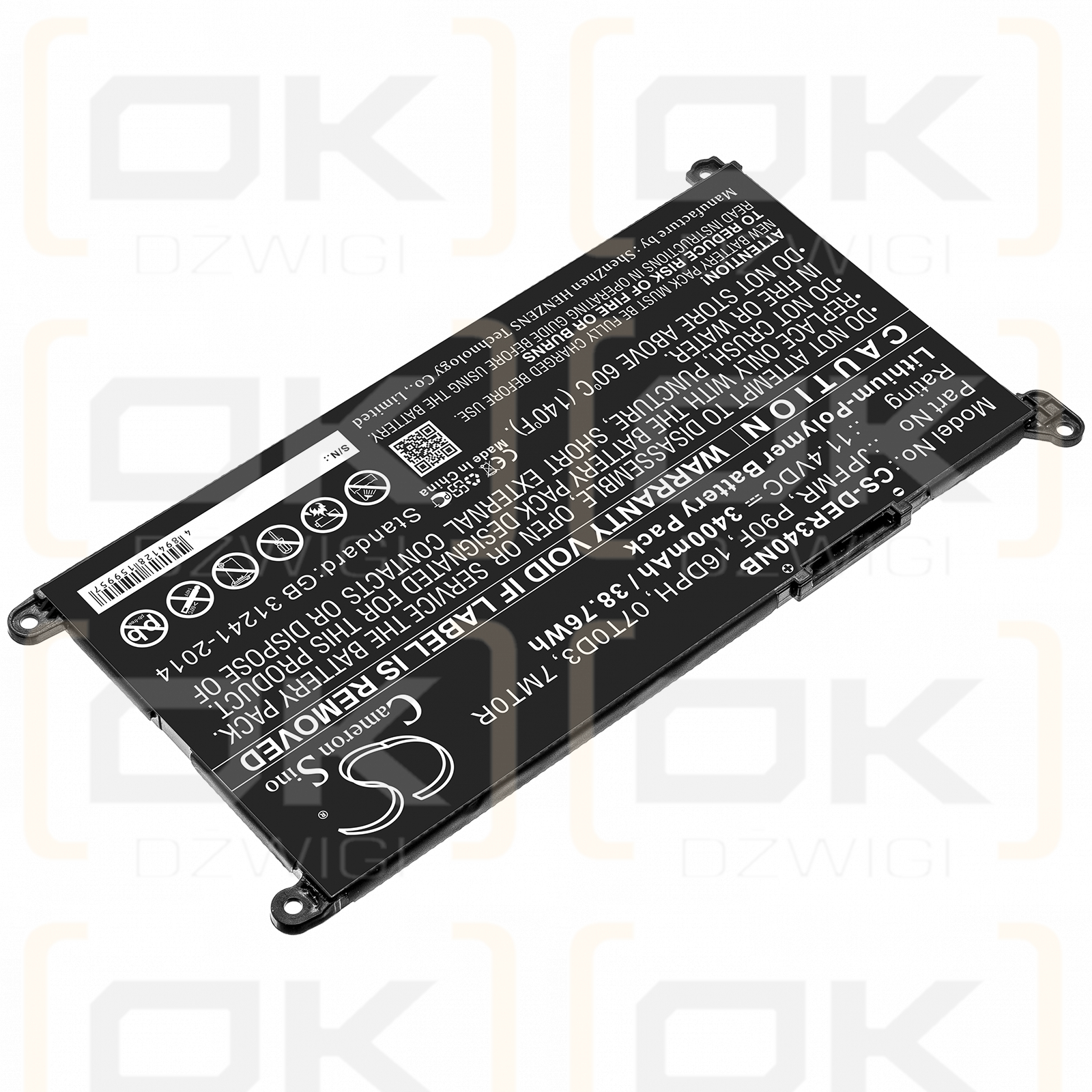 DELL Inspiron 15 3505-PXHPW / P90F 3400mAh Li-Polymer 11.4V (Cameron Sino)