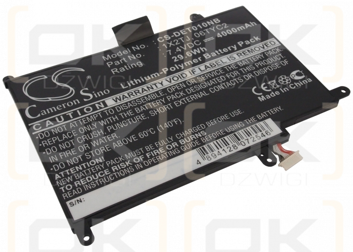 Dell Latitude ST-LST01 / 1X2TJ 4000 mAh Li-Polymer 7.4 V (Cameron Sino)