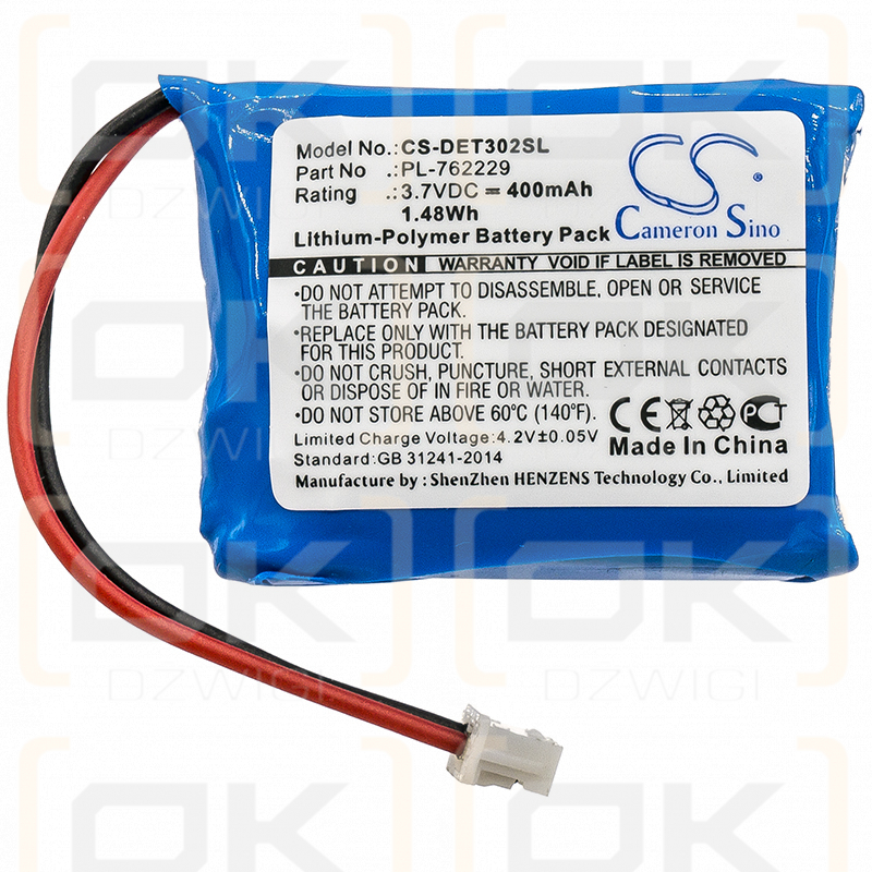 Educador ET-402Receptor / PL-762229 400mAh Li-Polymer 3.7V (Cameron Sino)