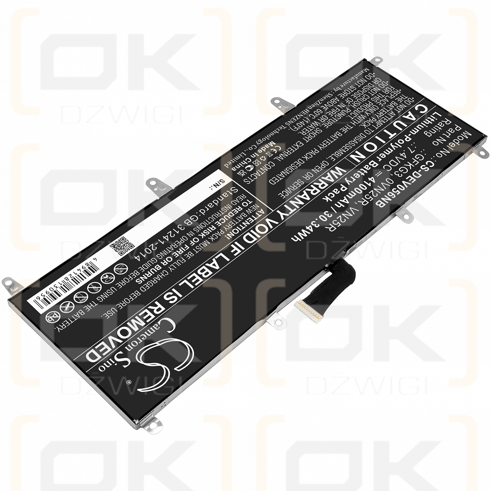 Dell Venue 10 Pro 5056 / GFKG3 4100 mAh Li-Polymer 7.4 V (Cameron Sino)