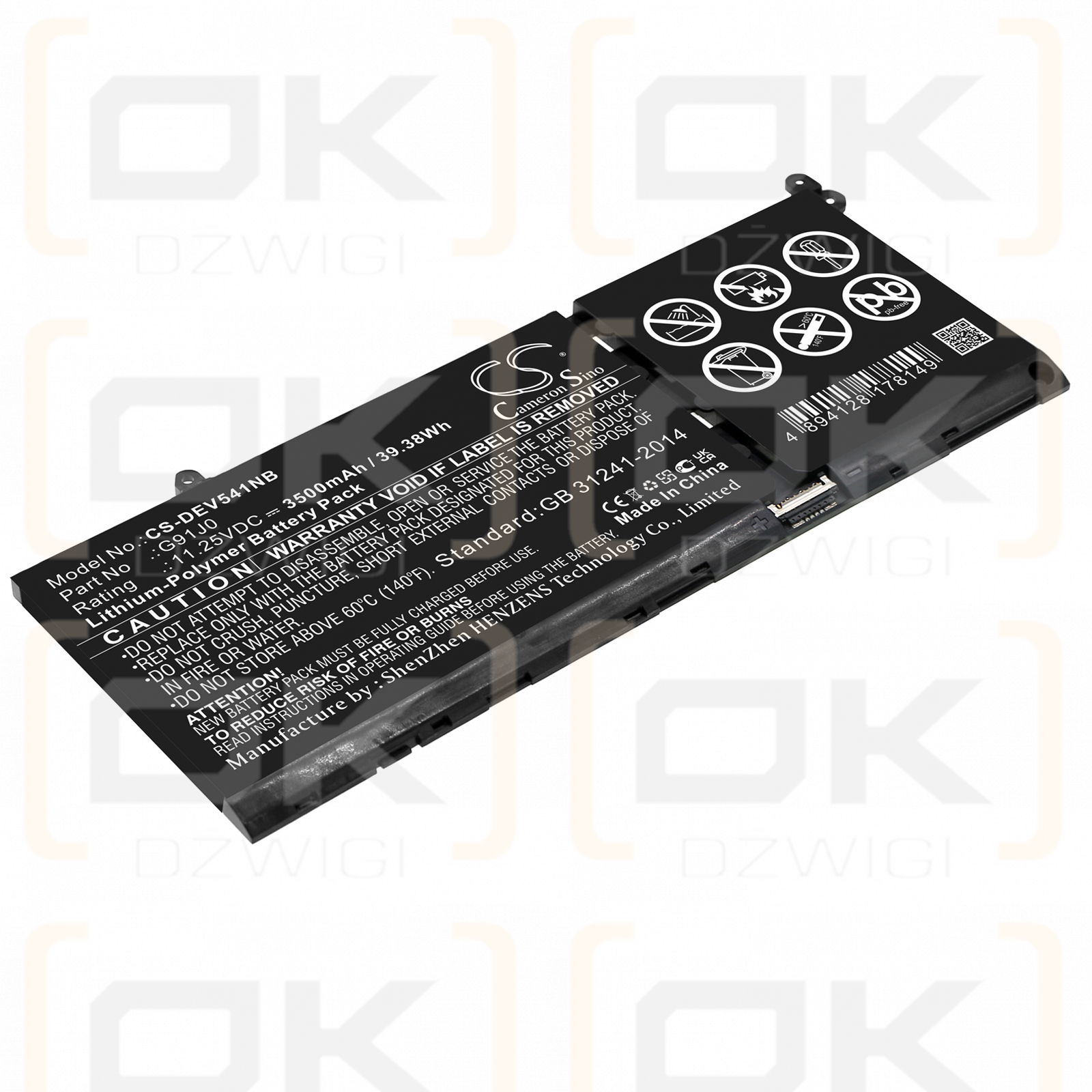 DELL Latitude 3520 / G91J0 3500mAh Li-polímero 11.25V (Cameron Sino)