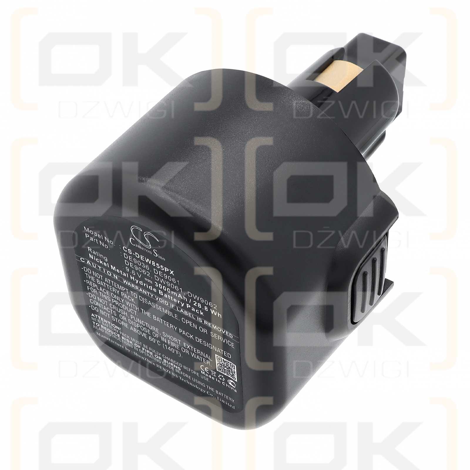 DeWalt DW999KQ / DE9036 3000 мАч Ni-MH 9,6 В (Cameron Sino)